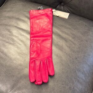 NWT Elegant Red Leather Gloves